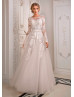 Long Sleeves Ivory Lace Tulle Fairy Wedding Dress Long Sleeves Ivory Lace Tulle Fairy Wedding Dress